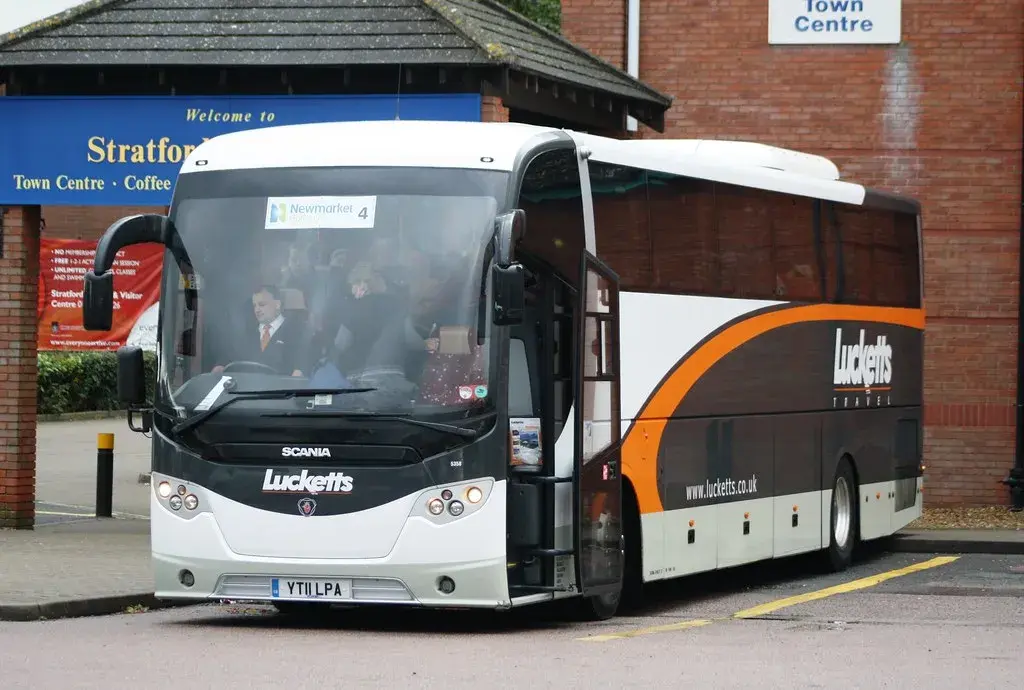 Lucketts Travel coach front view